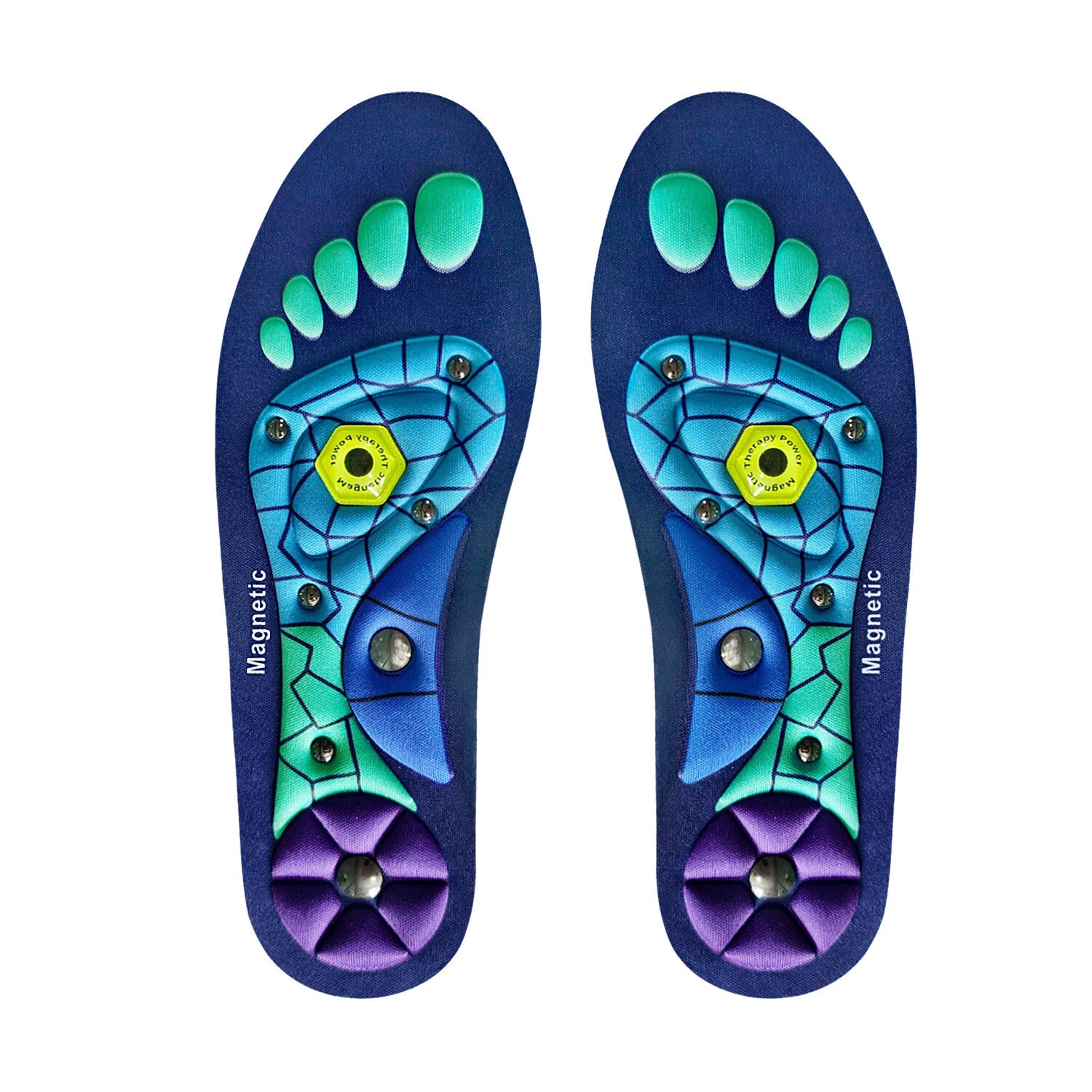 Magnetic Acupoint Massage Insoles EVA Foot Massage Sports Arch Support Insoles Comfortable for Women Men Outdoor Camping Travel
